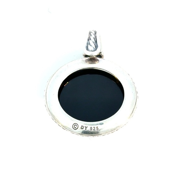 David Yurman Black Onyx & Diamond Pendant in Sterling Silver
